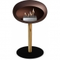 Le Feu - Dome Ground Steel Low Bioethanol-Kamin Mocca Roségold | Ø60 mm | Schwarz | Stahl