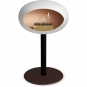 Le Feu - Dome Ground Steel Low Bioethanol-Kamin Weiß Schwarz | Ø60 mm | Mocca | Roségold