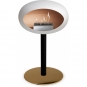 Le Feu - Dome Ground Steel Low Bioethanol-Kamin Weiß Schwarz | Ø60 mm | Roségold | Stahl