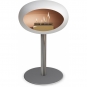 Le Feu - Dome Ground Steel Low Bioethanol-Kamin Weiß Stahl poliert | Ø60 mm | Nickel | Roségold