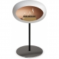 Le Feu - Dome Ground Steel Low Bioethanol-Kamin Weiß Schwarz | Ø25 mm | Stahl poliert | Roségold