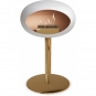 Le Feu - Dome Ground Steel Low Bioethanol-Kamin Weiß Roségold | Ø60 mm | Roségold | Roségold
