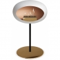 Le Feu - Dome Ground Steel Low Bioethanol-Kamin Weiß Schwarz | Ø25 mm | Roségold | Roségold