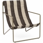 Ferm Living - Desert Lounge Sessel Olive / Off-White/Chocolate