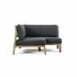 Ethimo - Costes Modulsofa Eckelement | Cherry Red | Teak Natur