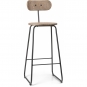 Mater - Earth Hocker Rückenlehne Coffee Waste Edition (H 74 cm)