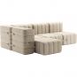 Ambivalenz - Curt Sofa Set 9 Grau/Beige (Jet 9110)