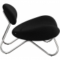 Woud - Meadow Lounge Stuhl Stahlrahmen verchromt Schwarz (Hallingdal 65 - 180)