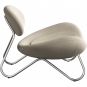 Woud - Meadow Lounge Stuhl Stahlrahmen verchromt Creme (Sisu 0105)