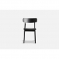 Woud - Soma Dining Stuhl gepolstert Esche schwarz / Leder schwarz