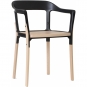 Magis - Steelwood Armlehnstuhl Natur/Schwarz