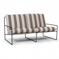 Ferm Living - Desert Sofa 2-Sitzer Schwarz / Chocolate (Stripe)