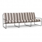Ferm Living - Desert Sofa 3-Sitzer Schwarz / Chocolate (Stripe)