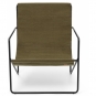 Ferm Living - Desert Lounge Sessel Schwarz / Olive