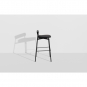 Petite Friture - Fromme Wood Barhocker H75 gepolstert Schwarz / Leder Uruguay