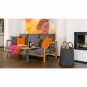 Weishäupl - New Hampton 3-Sitzer Sofa Metallwangen Weiß | Schwarz (Acryltuch)