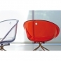 Pedrali - Gliss 968 Drehstuhl mit Rollen Rot Transparent