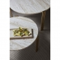 AYTM - Tribus Couchtisch Ø 60 cm Gold / Travertin