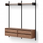 New Works - Cabinet Schrank niedrig mit Schubladen Walnuss