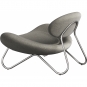 Woud - Meadow Lounge Stuhl Stahlrahmen verchromt Grau (Alpine 01)