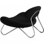 Woud - Meadow Lounge Stuhl Stahlrahmen verchromt Schwarz (Hallingdal 65 - 180)