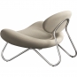 Woud - Meadow Lounge Stuhl Stahlrahmen verchromt Creme (Sisu 0105)