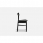 Woud - Soma Dining Stuhl gepolstert Esche schwarz / Leder schwarz