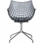 Driade - Meridiana Armlehnstuhl mit Standfuß Smoky grey/Chrome