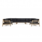 Ethimo - Costes Modulsofa Eckelement | Cherry Red | Teak Natur