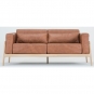 Gazzda - Fawn Sofa 2 Sitzer / Dakar Leder Whisky / Eiche Weiß geölt