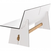 Conmoto - Tension Bank HPL Weiß (mit Rückenlehne)