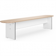 Conmoto - Riva Vario Bank XL Eiche HPL Indoor Rund | Weiß