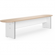 Conmoto - Riva Vario Bank XL Eiche HPL Indoor Rund | Schwarz matt