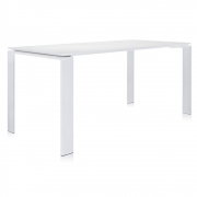 Kartell - Four Tisch 158 x 79 cm | Weiß-Weiß