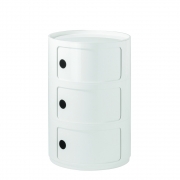 Kartell - Componibili Ø 42 cm 3 Fächer (H 69.5 cm) | Weiß