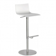 La Palma - Thin S24 Barhocker Weiß lackiert (Gestell: Edelstahl)