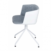 La Palma - Cut Stuhl Kreuzfuß Schlamm dunkel | wie Innenbezug | Weiß