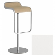 La Palma - Lem Barhocker 80 cm fix matt chrom Leder Weiß