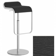 La Palma - Lem Barhocker Höhenrückverstellung matt verchromt Schwarz gebeizt offenporig