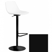 La Palma - Miunn Barhocker Bodenplatte rund schwarz Leder Schwarz