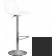 La Palma - Miunn Barhocker Bodenplatte rund Edelstahl Leder Dunkelbraun