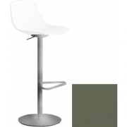 La Palma - Miunn Barhocker Bodenplatte rund Edelstahl Leder Grau