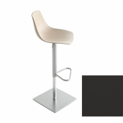 La Palma - Miunn Barhocker Bodenplatte quadratisch Leder Dunkelbraun