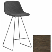 La Palma - Miunn Barhocker 65 cm matt verchromt Eiche dunkel nussbaum gebeizt