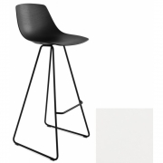 La Palma - Miunn Barhocker 75 cm schwarz Leder Weiß