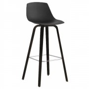 La Palma - Miunn Barhocker 75 cm mit Holzbeinen schwarz 