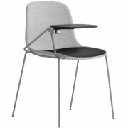 La Palma - Seela Stuhl matt verchromt mit schwarzer Schreibfläche 