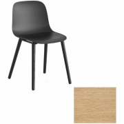 La Palma - Seela Stuhl schwarz lackiert mit Beinen aus gebleichter Eiche 