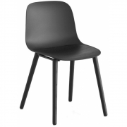 La Palma - Seela Stuhl schwarz lackiert mit Beinen aus schwarzem Holz Polypropylen Weiß (Sitzschale: Polypropylen Schwarz)