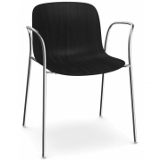 Magis - Troy Armlehnenstuhl Buche Schwarz - Verchromt